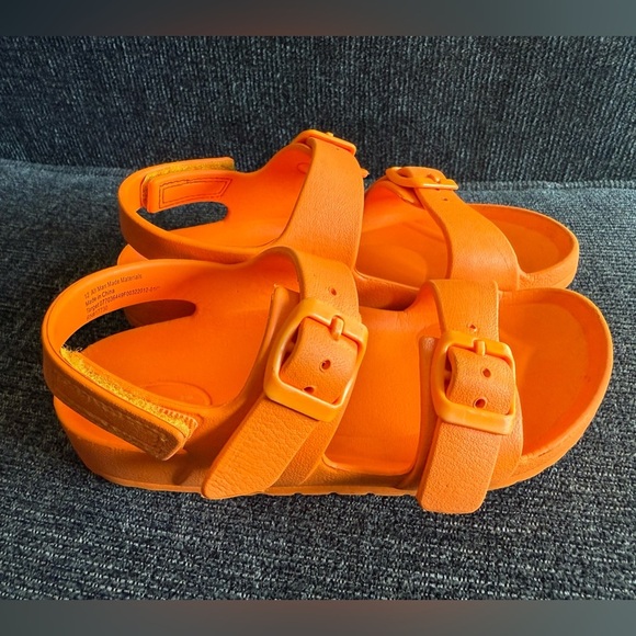 Orange Sandals with Adjustable Strap and Slip-Resistant Sole/girls size 12 - Picture 7 of 11